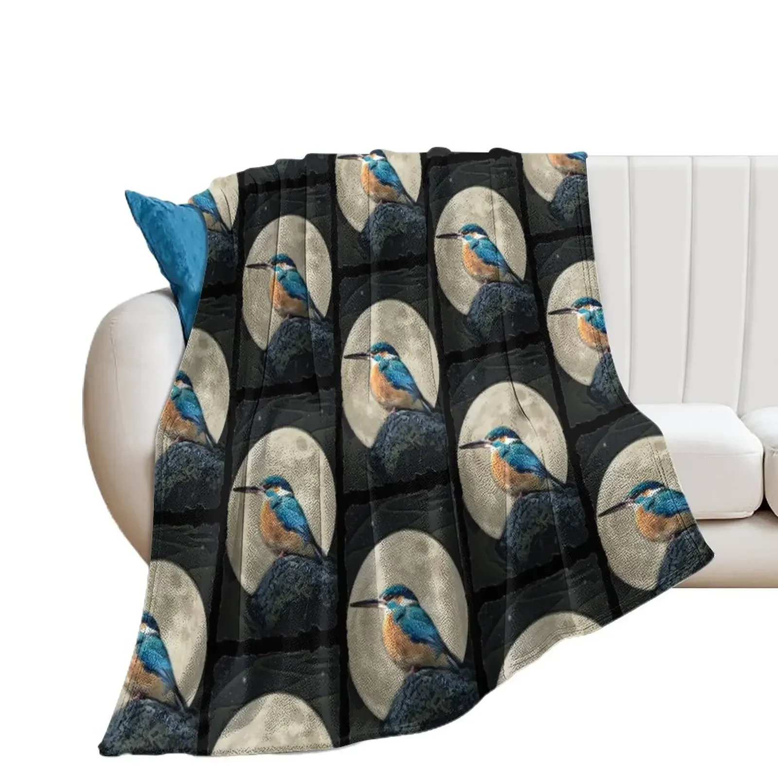 Blue Kingfisher Throw Blanket for winter Weighted Blankets