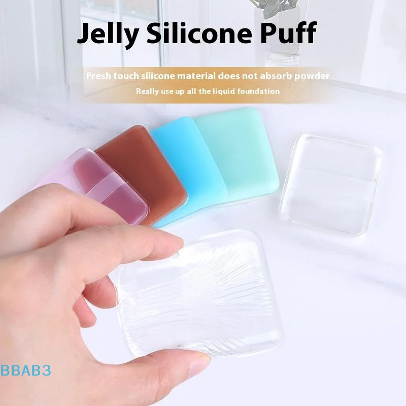 Kwadratowa, miękka gąbeczka do pudru, żelowa silikonowa gąbeczka do pudru do kosmetyków, podkładu do twarzy, kremu BB, bez pochłaniania pudru, narzędzie do makijażu.