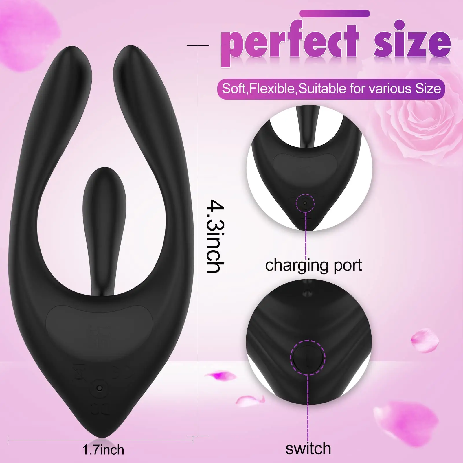 Clitorals Stimulator for Women, Tongue Clitoral Stimulation Multivibrator and G-Spot Stimulator with 10 Powerful Vibration Mode