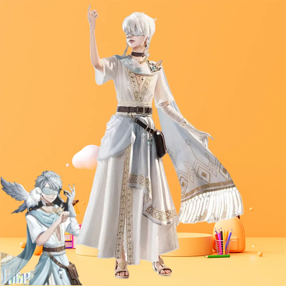 

2026 new Game Identity V Eli Clark/Seer Cosplay Costume White Gorgeous Elegant Combat Uniform Halloween Party Role Play Clothing