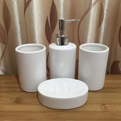 Fashion Bathroom Accessories Set Ceramic Toothbrush Holder Mouthwash Cup Nordic Home Hotel Bathroom Decor Four Piece Set