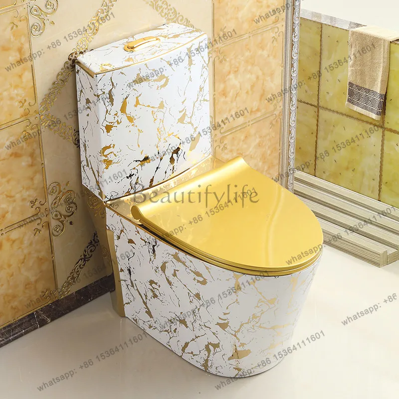 Creative Personality Art Golden Toilet Super Swirl Deodorant Toilet Toilet Household