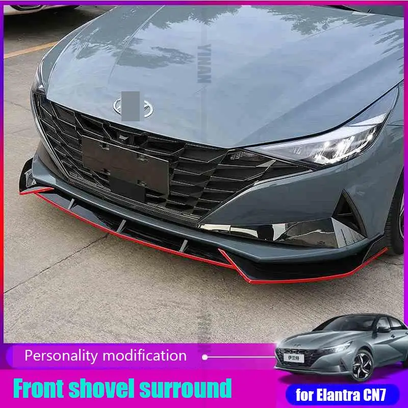 for Hyundai Elantra CN7 20 21 spoiler ABS front shovel front lip front bumper bumper protector Avante