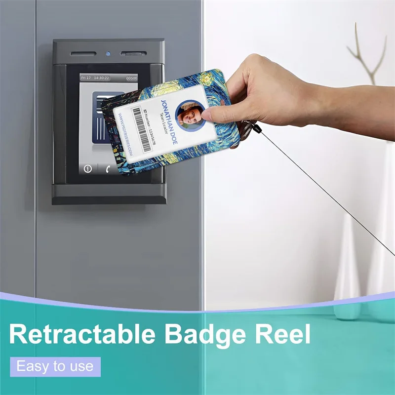 Porte-Badge avec lanière, bobine de Badge d'infirmière, carte d'accès rétractable, mousqueton pour infirmière, enseignant, lanière d'étiquette de nom