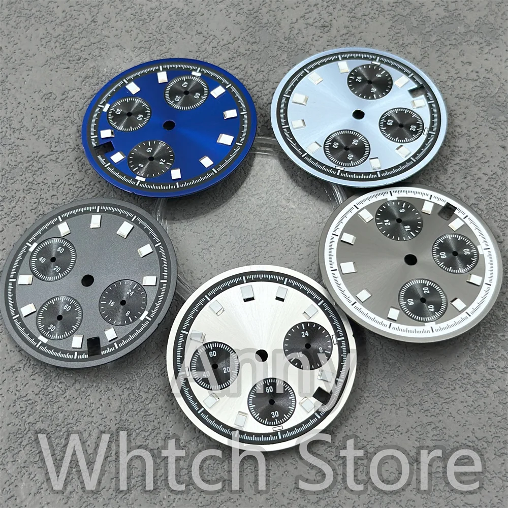 Esfera de reloj VK63 de 30mm, accesorio de índice luminoso compatible con movimiento VK63 VK63A