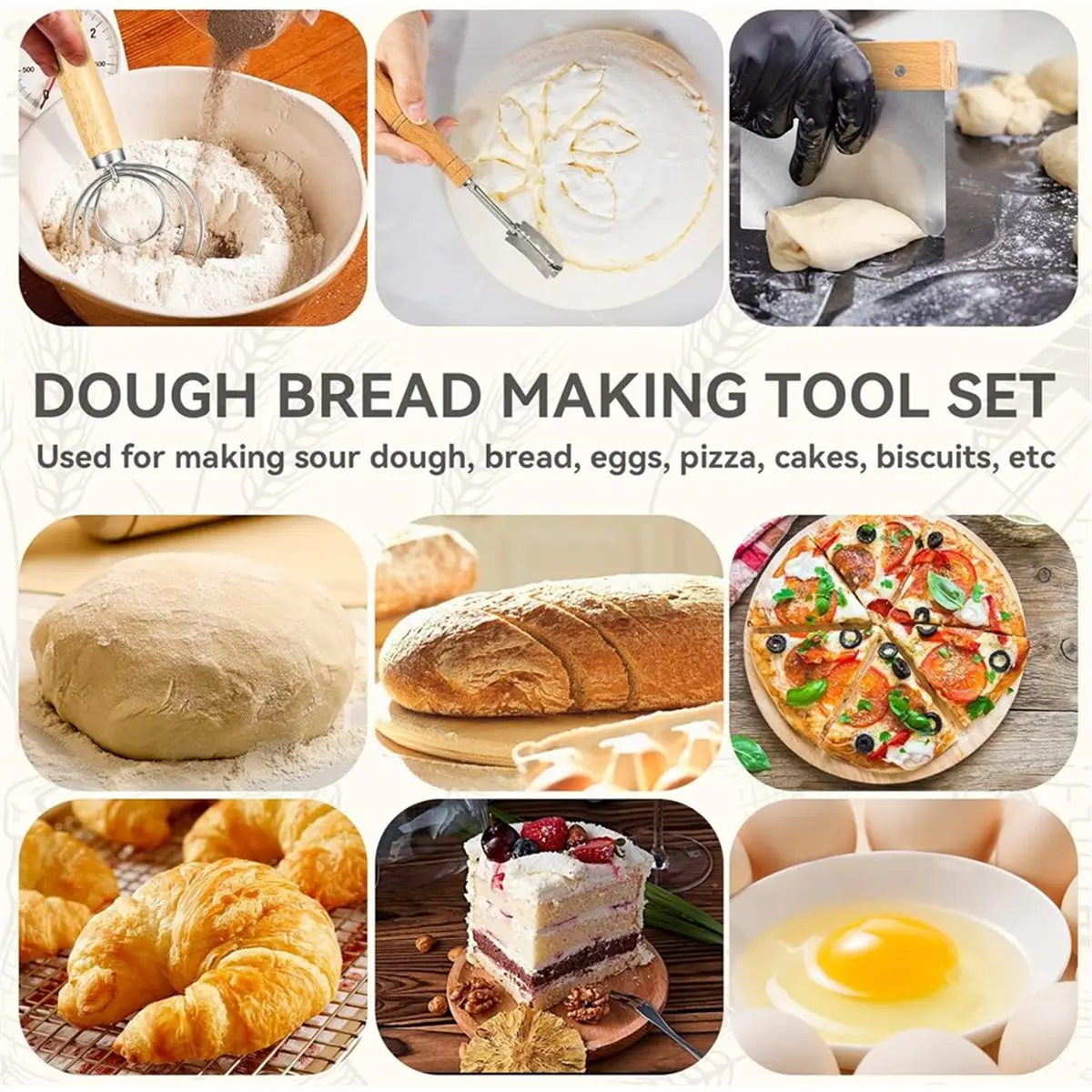 Light Weight Dough Beater, Bread Making Tools and Supplies, Sourdough Beater, with Dough Cutting, Sourdough Cutter,Cutting Tool