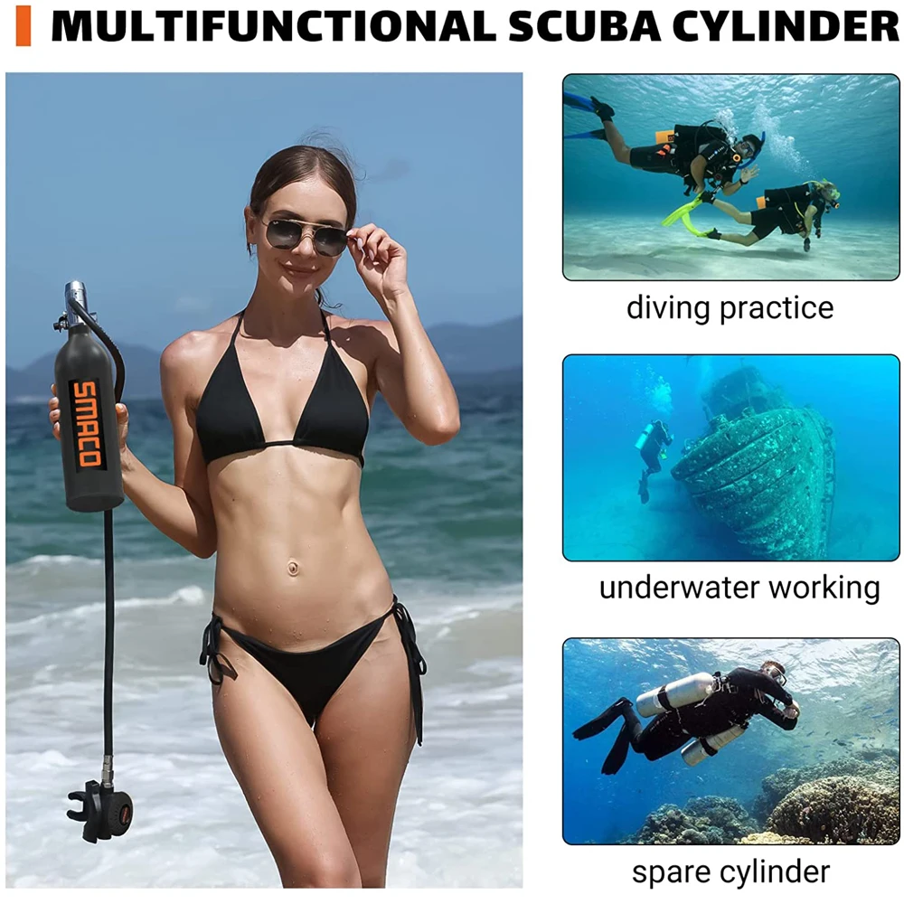 Smaco Lung Tank Oxygen Cylinder Diving Tank Underwater Exploration Emergency Rescue Professional Diving Equipment/Snorkel