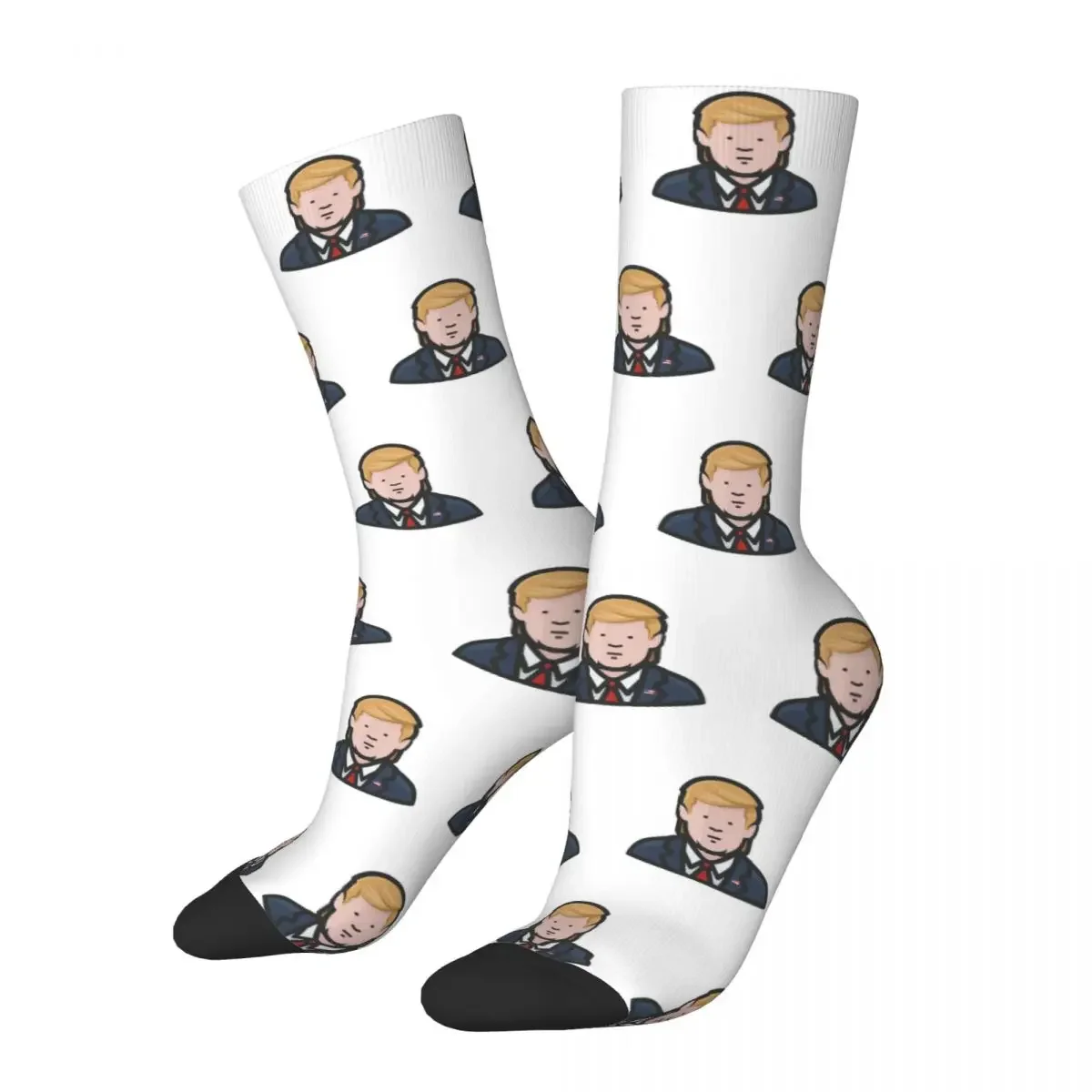 Cool Donald Trump Cartoon Basketball Socks 3D Printing Novelty Street Style Crazy Socks for Women Men Breathable