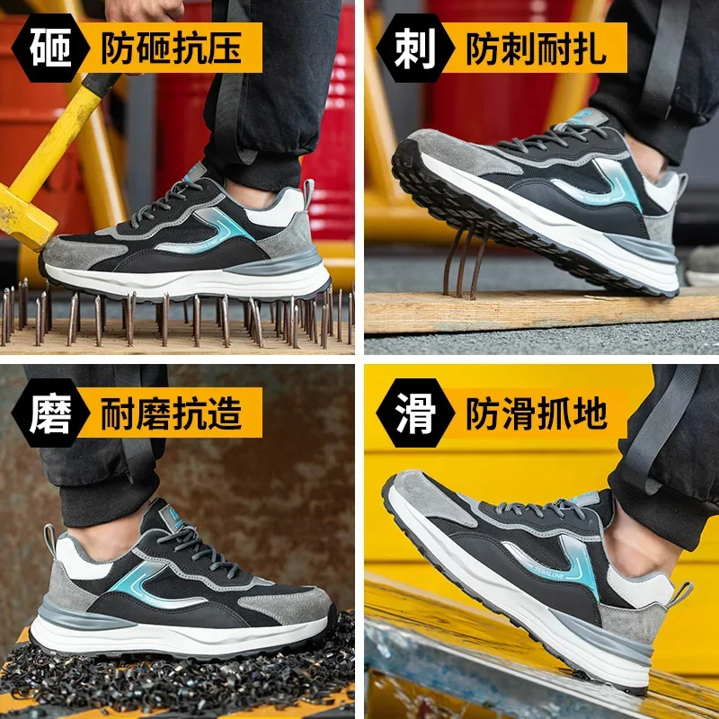 New Composite Toe Anti Static Wrok Safety Shoes for Men Indestructible Prevent Puncture Sneakers Boots Lightweight Male Footwear