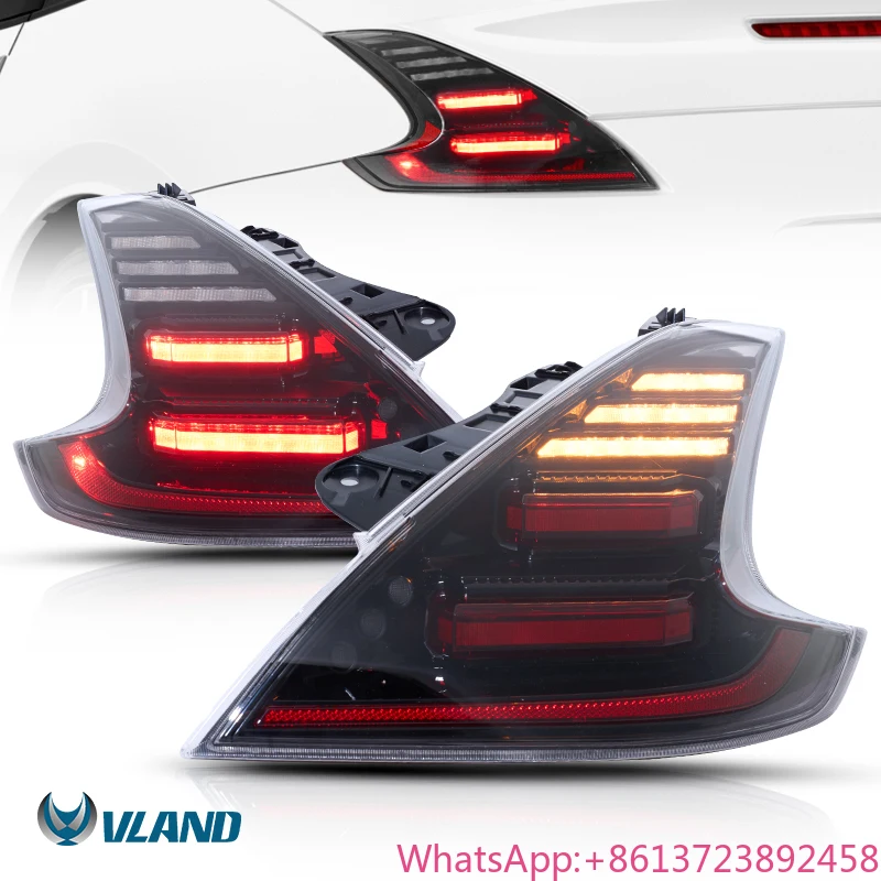 

VLAND Factory LED Taillights Car Accessories 370Z Back Lamp Assembly 2009-2020 Modified LED Lens Tail Light for Nissan 370Z