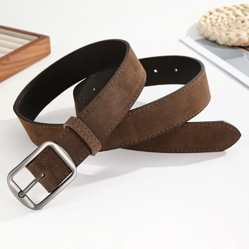 3.2CM X 105CM Men Women Belt Brown Vintage Frosted 2026 Korean Ins Lazy Style Sweater Light Slim Slimming New Product Arrival