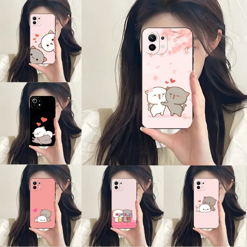 FHNBLJ Mochi Peach Goma Cat Phone Case For Xiaomi POCOF3 X3 GT M3 X4Pro Note 10Pro Redmi POCO X3 NFC Note 11 11T 10 Pro Plus