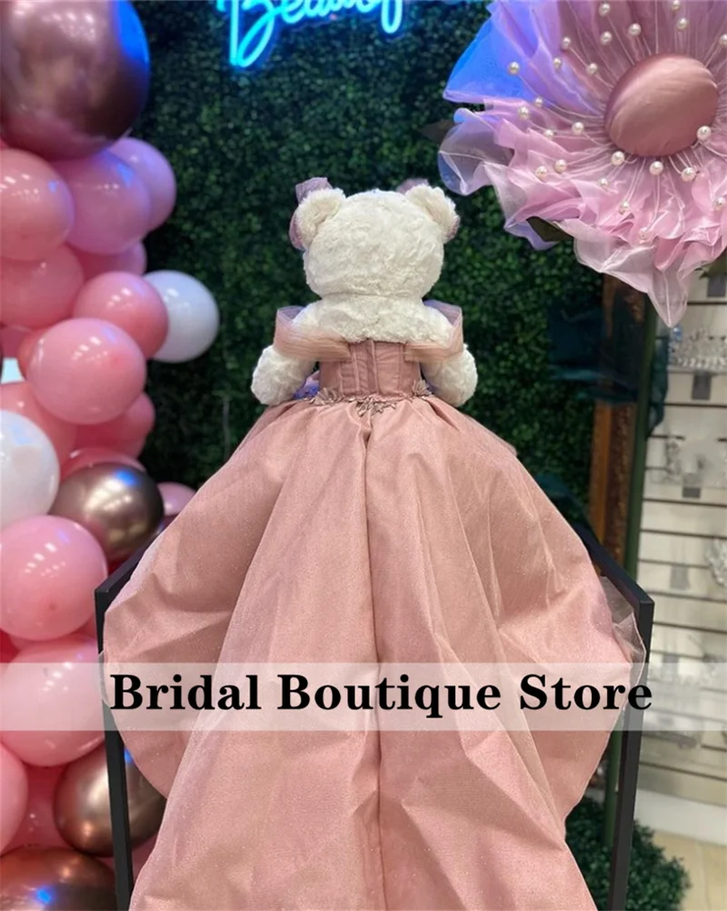 Collegamento speciale per abito personalizzato con orsacchiotto Quinceanera Fiori in oro rosa Appliques Cristalli Orso con perline Non incluso Personalizza