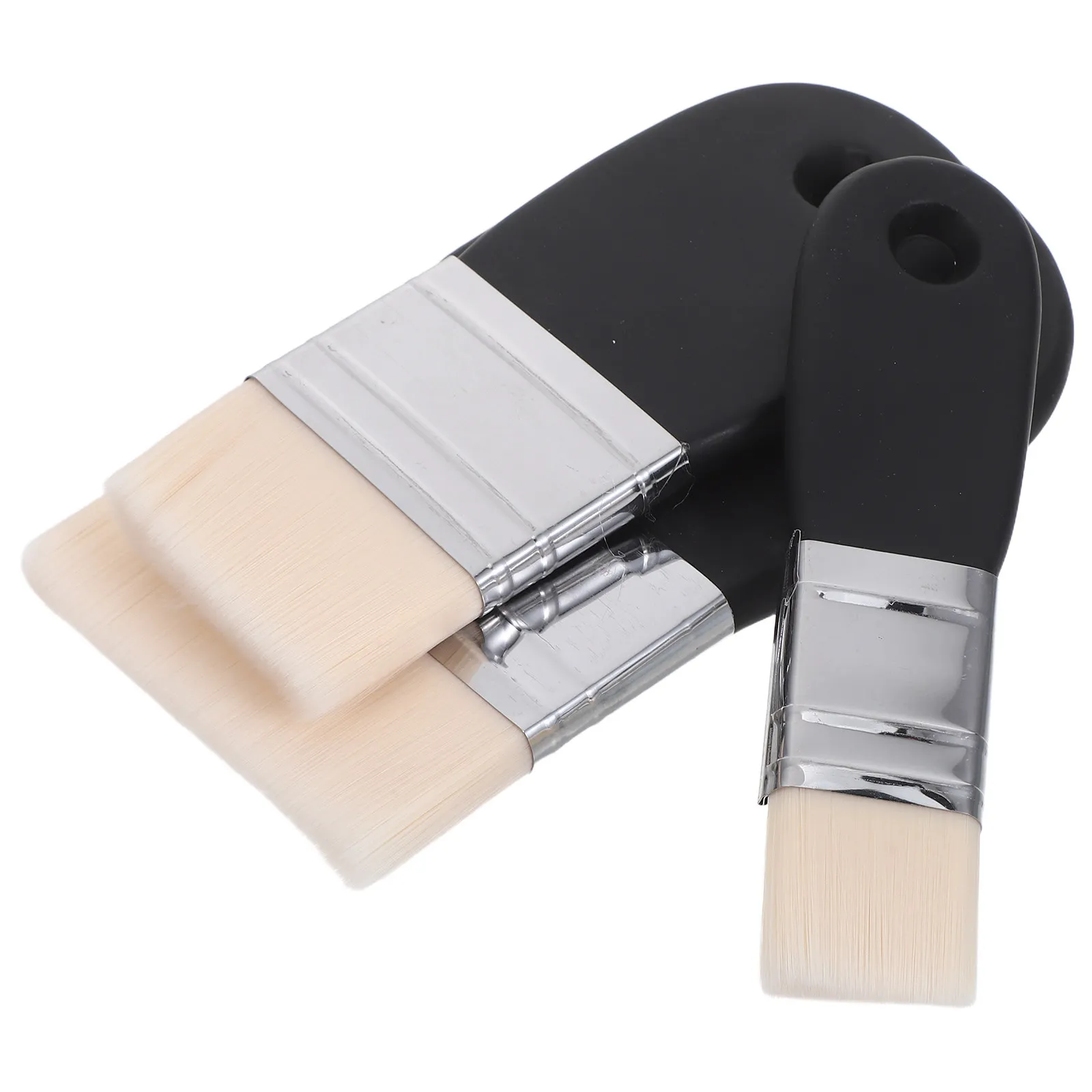 3pcs Flat Painting Brushes, Watercolor Oil Painting Flat Wide Paintbrushes With Wooden Handle, For Art Students Detailing