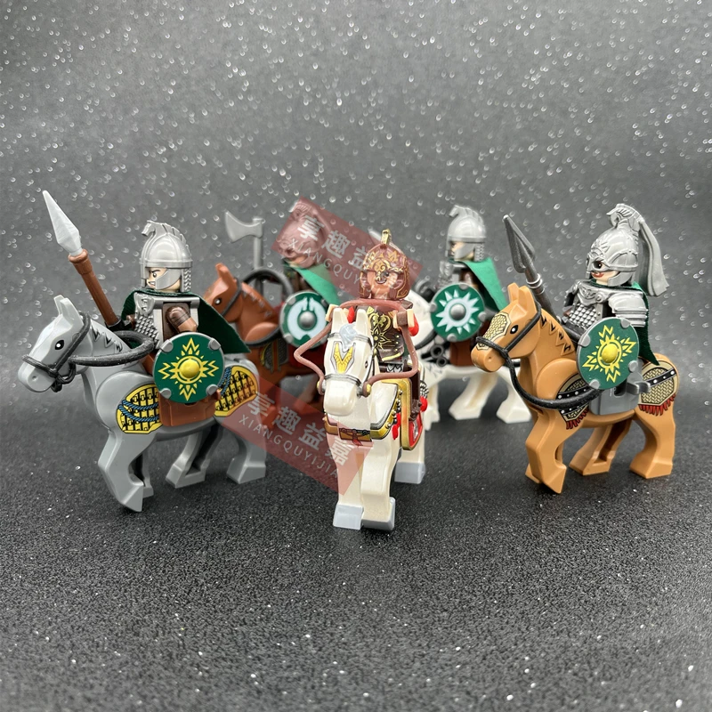 DIY Medieval Rohan cavalry Movie character Building Blocks mini action toy figures Assemble Bricks Children toys Gifts