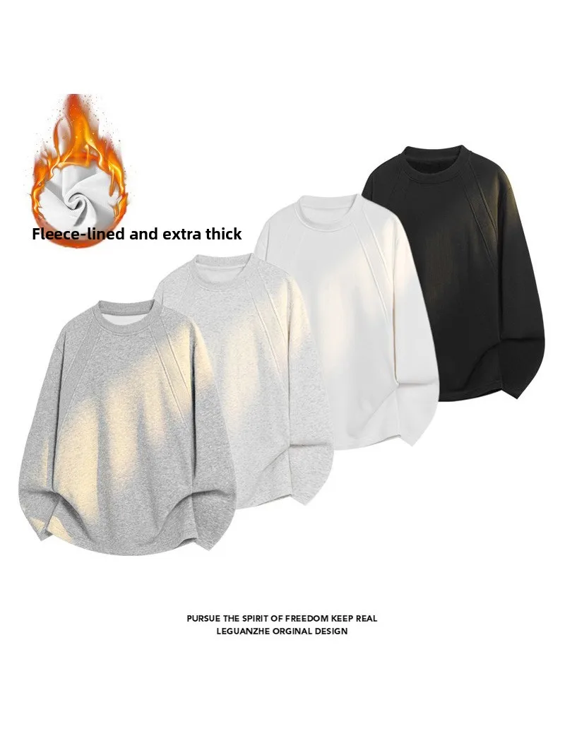 

Мужская футболка American Sle Heavyweight Patchwork с длинным рукавом, универсальная, модная, весенняя, с круглым вырезом, Cleanfit, с эффектом потертости на плечах.