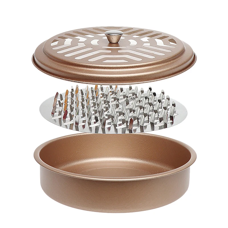 حامل لفائف بعوض مستدير من الفولاذ المقاوم للصدأ ، إطار صينية ، طبق رف ، بخور حلزوني ، طارد للحشرات