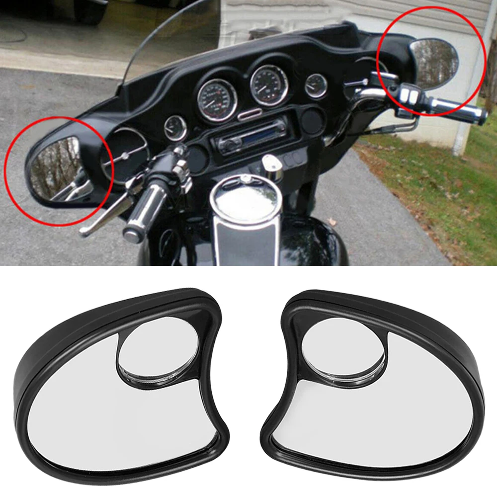 1 Pair Motorcycle Rear View Mirrors For Harley-Davidson Street Glide FLHX Electra Glide FLHT FLHTK FLHTCU 1996-2013