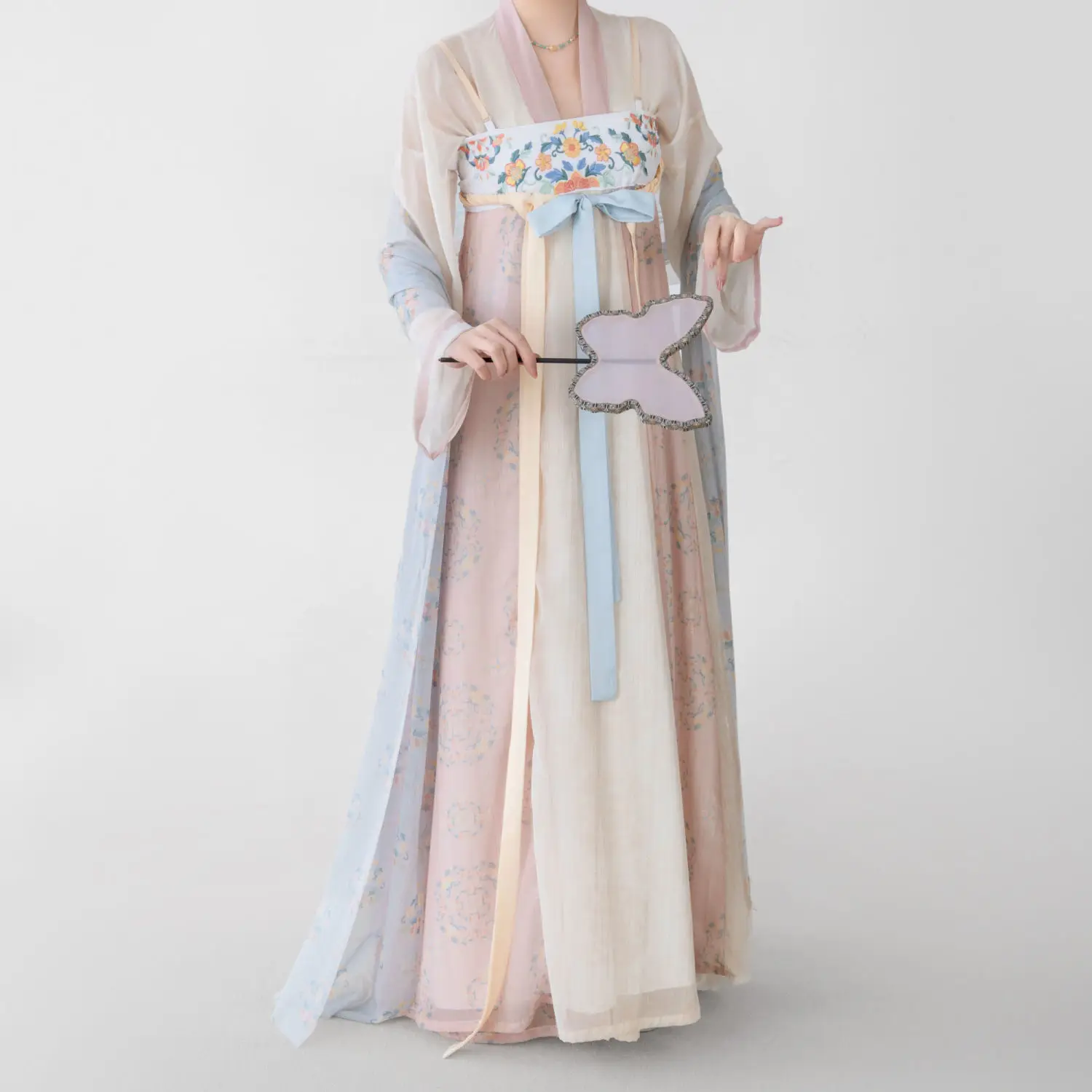 Hanfu-Robe de soirée de cour de printemps originale, longueur de poitrine, ensemble Hanfu 03/3 pièces, costume chinois Han Han sans bretelles