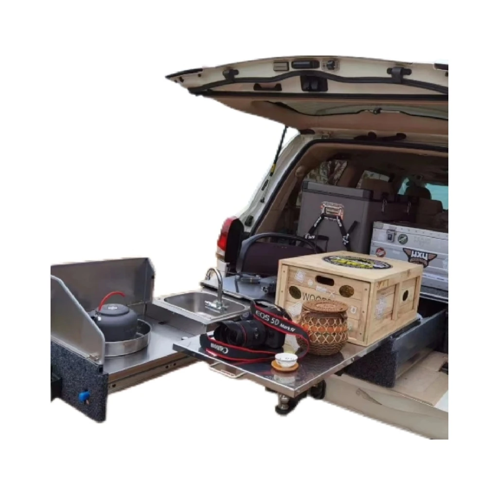 Car Trunk  Rear Cargo Storage Box Heavy Duty Drawer System with Slide Kitchen for Camping