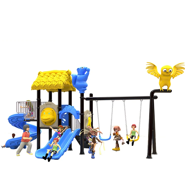 Amusement Games Plastic Slide Set Play Area Toddler Children Equipment Swing Sets Playground Outdoor Kids