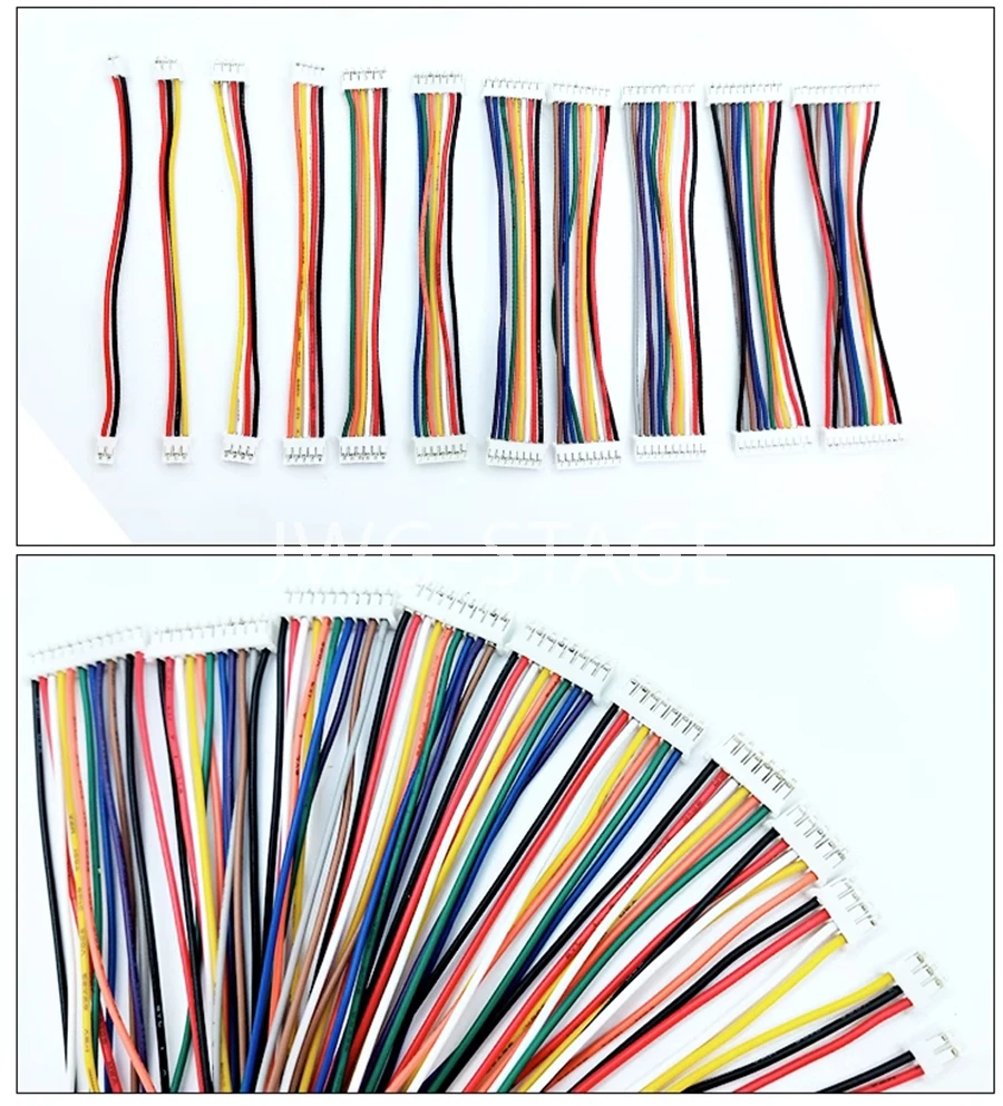 Ph2.0 Spacing Double Ended Electronic Wire Terminal Wire, Color Strip Wire Connection Wire 2P-12P1007, 26 # Available From Stock