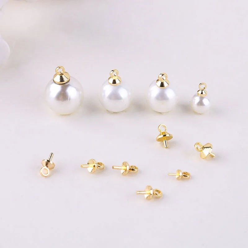 Vis à ongles pour perles, accessoires de bricolage, pendentif, petits yeux de mouton, capuchon de perle, bricolage, bijoux, exécutif, vente en gros, 4x8mm, 20 pièces