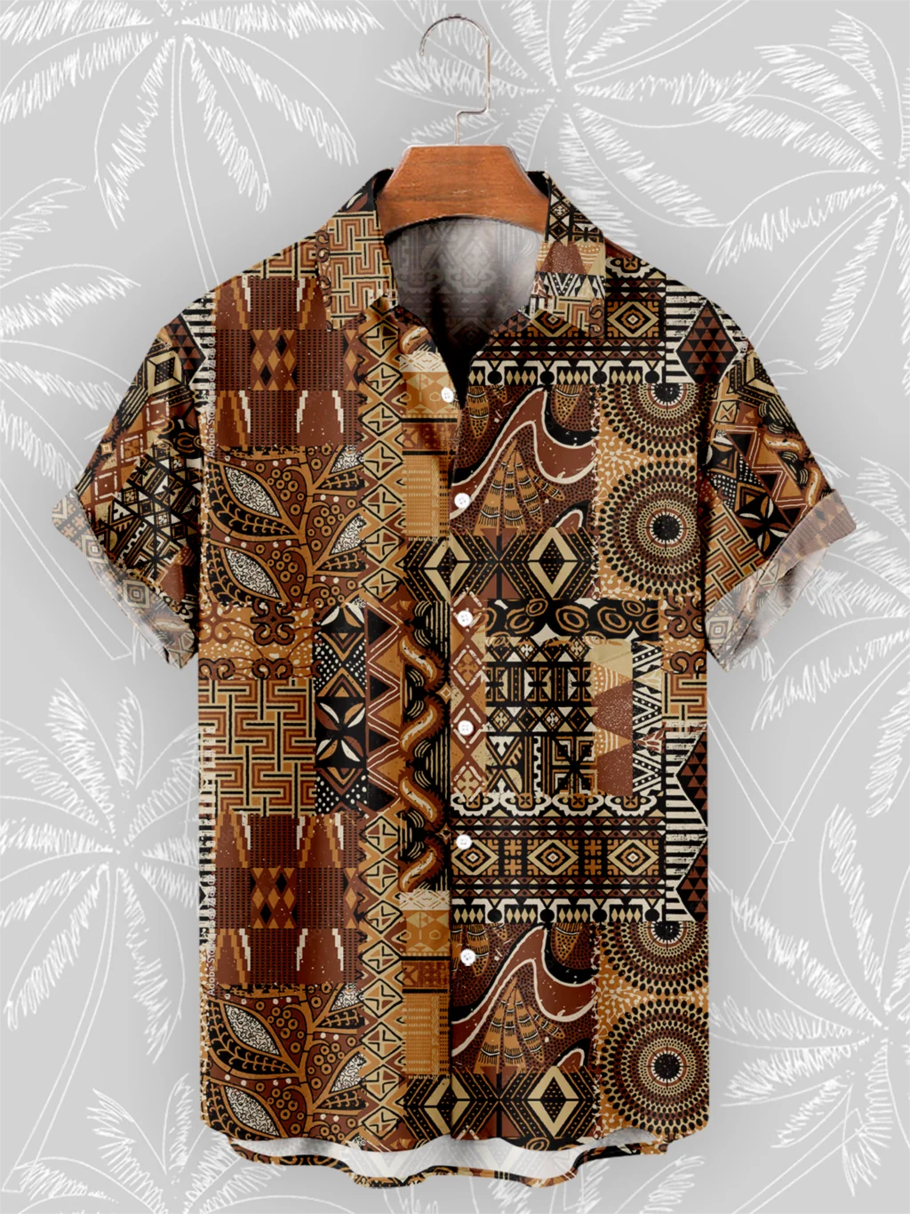 Retro Summer Shirts Short Sleeve Bohemian African Tribe 3D Print Shirts for Men 2023 Casual Hawaiian Beach Social Oversized Tops