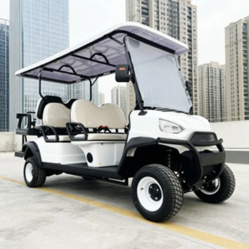 

Factory-Direct Custom Electric Golf Cart Lithium Battery Golf Cart Rear Cargo Box Roof LED Shooting Light 14-Inch Off-Road Tires