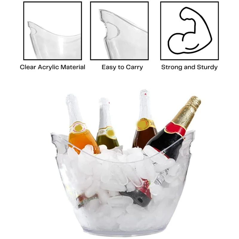 2Pcs Ingot Ice Bucket For Cocktail Bar Mimosa Bar Supplies Ice Buckets For Parties