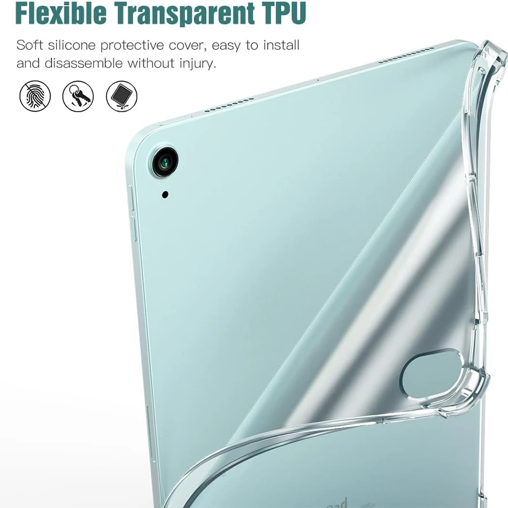 Shockproof Silicone Case For Apple iPad 9.7 10.2 10.9 2th 3th 4th 5th 6th 7th 8th 9th 10th Generation Flexible Transparent Cover
