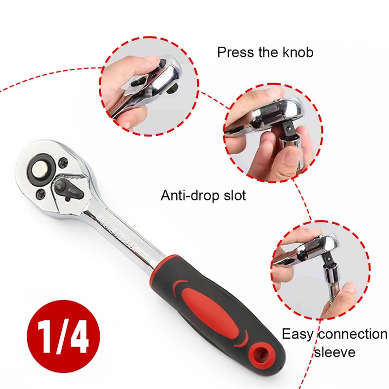 New Upgrade Wrench Socket Set Hardware Car Boat Motorcycle Bicycle Repairing Tool Short Socket Ratchet Auto Repair Tools Hand view 4