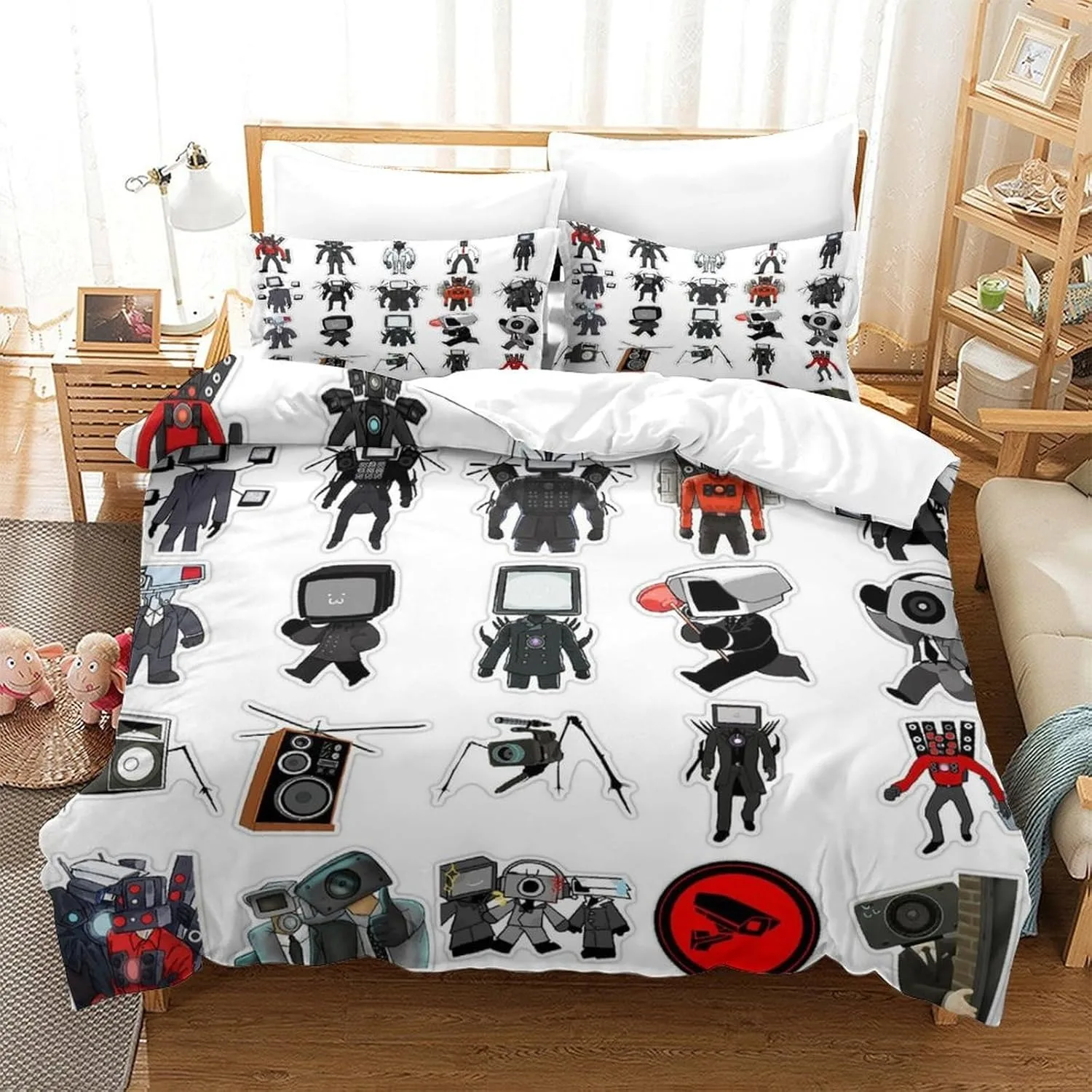 Game Skibidi Toilet Arale Duvet Cover Pillowcase Bedding Set Boys Girls Bedroom Decoration Children Gift Single Double King Size