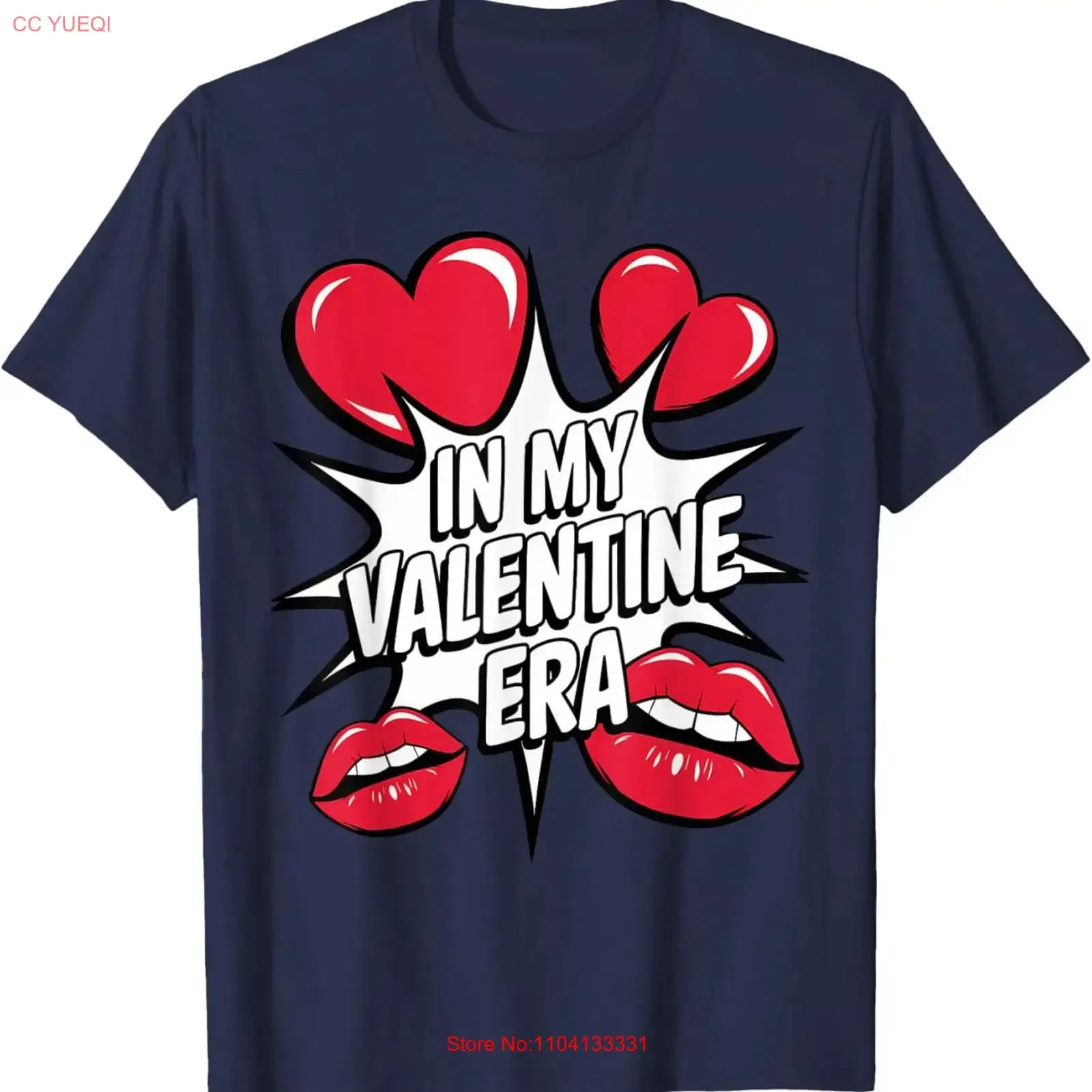 In My Valentine Era Pop Art Hearts Lips Galentine's Partie SweaT T Shirt vintage Washed Versatile fashion Top For Everyday Wear