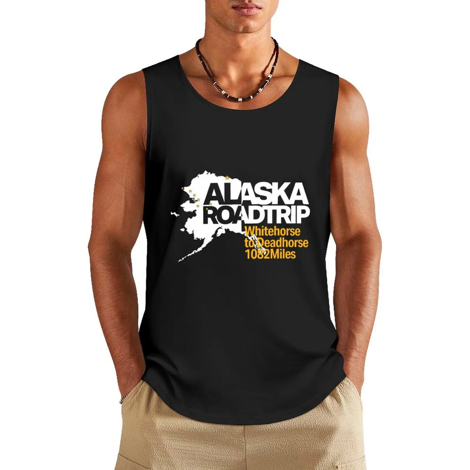 Alaska Roadtrip Whitehorse to Deadhorse 1082 Miles Tank Top fitness Top summer Male vest Japanese t-shirt