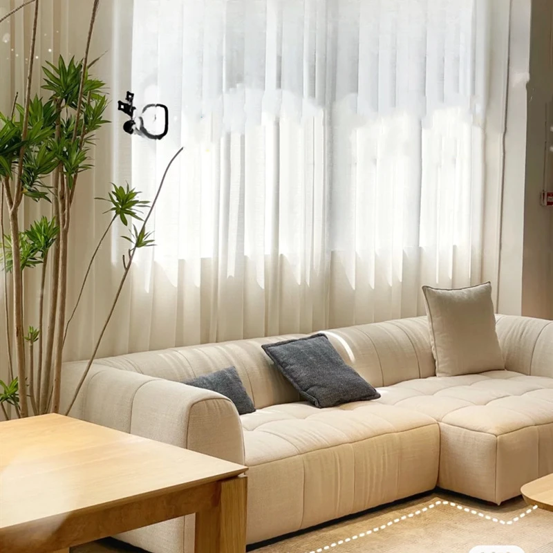 

Milk white series sofa, Nordic living room beige Rubik's Cube sofa