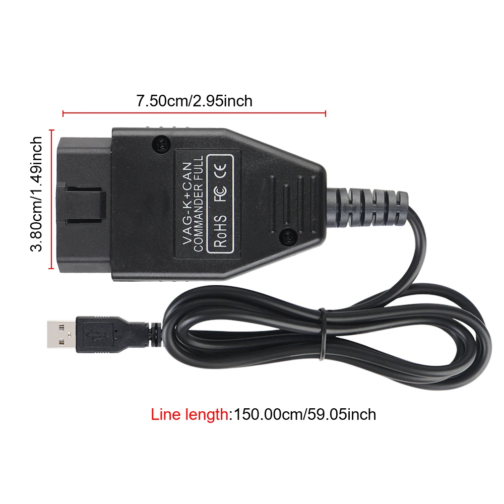 Car Accessories OBDII Scanner OBD2 Diagnostic Tools Commander 1.4 for VW/AUDI VAG K+CAN With FT232RL PIC18F25K80 Chip Cable