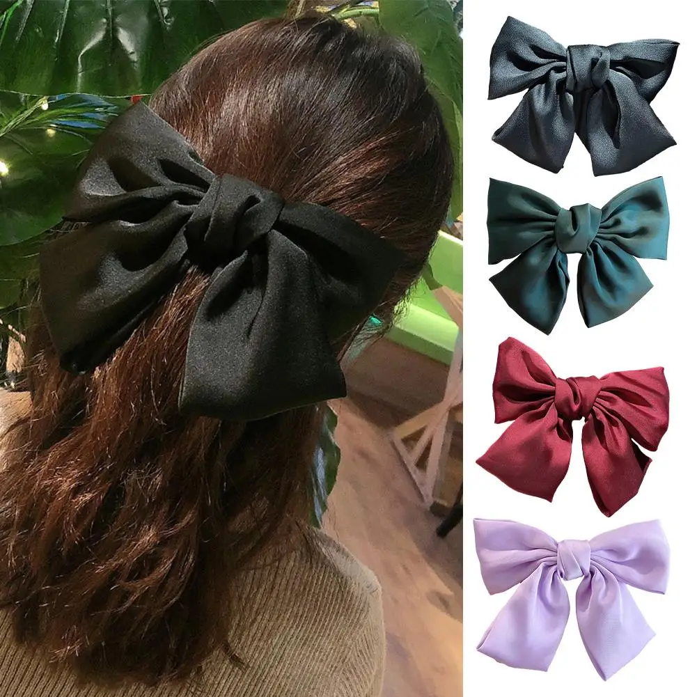Vintage Red Big Bow Hair Clip Women's Headwear Light Luxury Elegant Butterfly Versatile Hairpin JK Lolita Party Hair Accessories