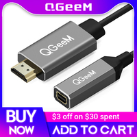 QGeeM HDMI to Mini DisplayPort Converter Adapter Cable 4K x 2K HDMI to Mini DP Adaptor for HDMI Equipped Systems Mini DP to HDMI