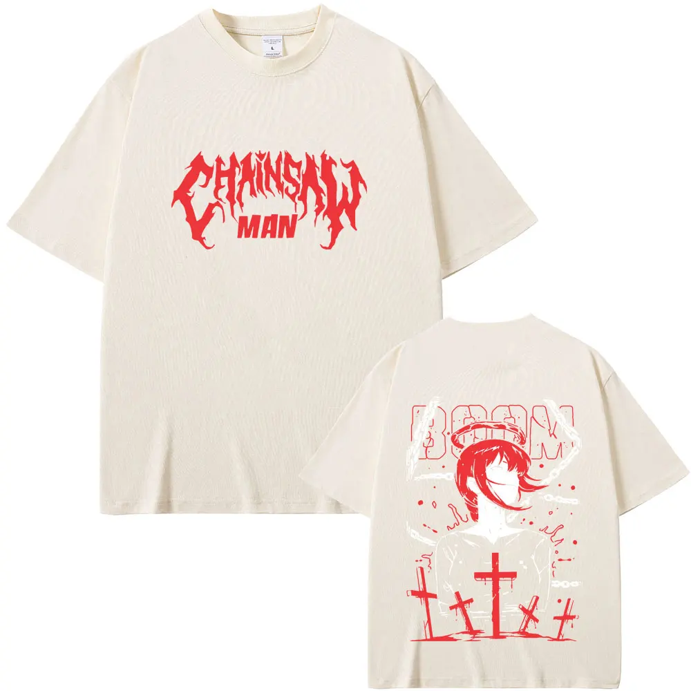 

Anime Chainsaw Man Makima Graphic T-shirts Men Women Fashion Vintage Oversized Streetwear Summer Unisex Manga Lovers Fans Gift