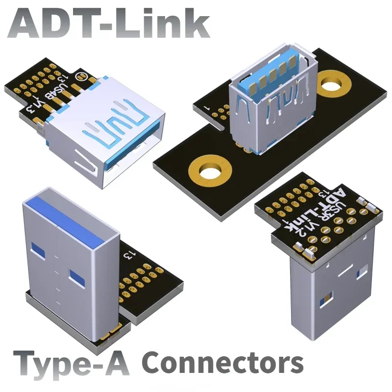 ADT USB 3.1 Socket USB Connectors Assortment Kit Type A Male Female Connector 13Pin Male Port Pinboard DIY PCB Board DIP Adapter