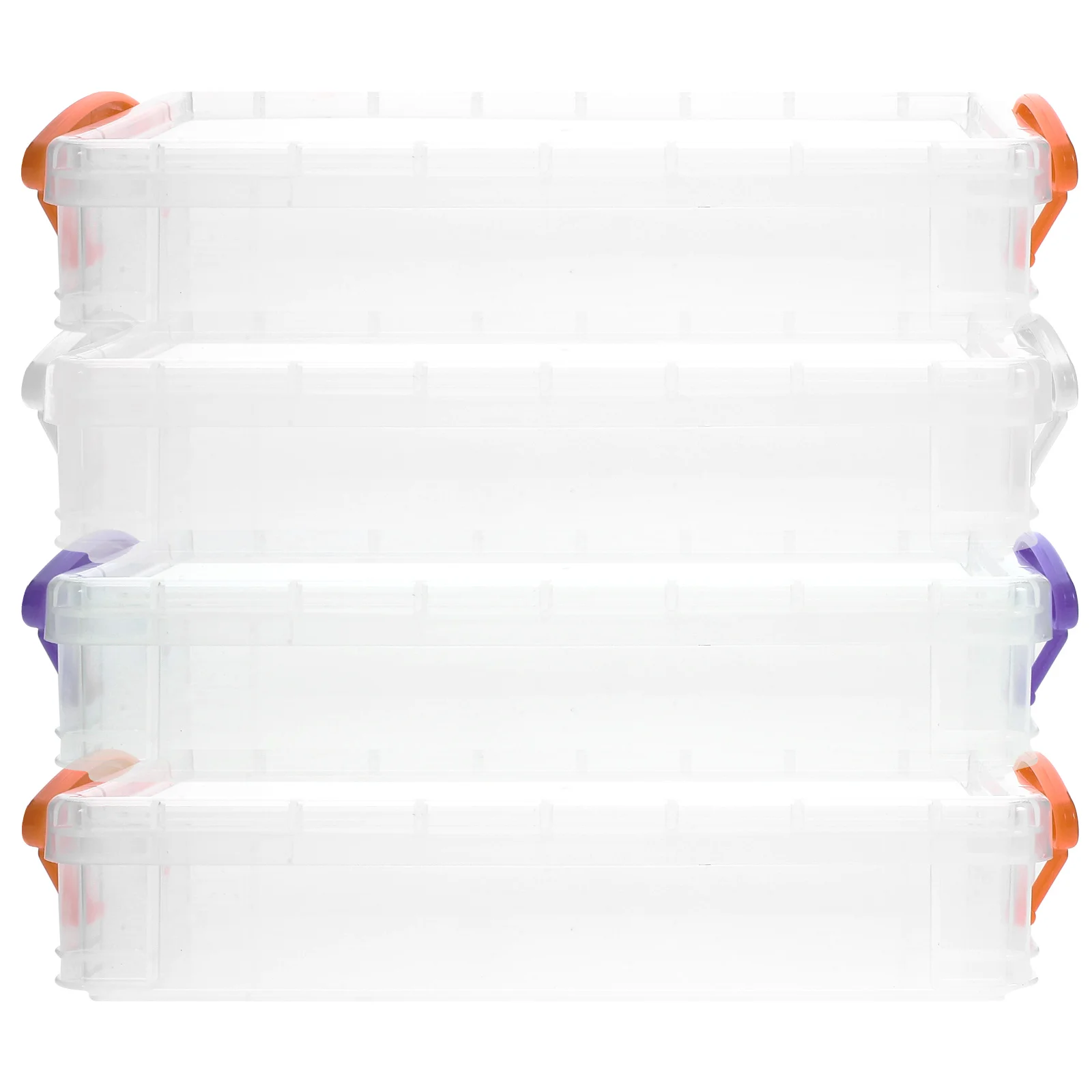 

4Pcs Plastic Pencil Organizer Box Clear 30Cm Large Capacity Pen Storage Case Stackable for School Office Home Stationery