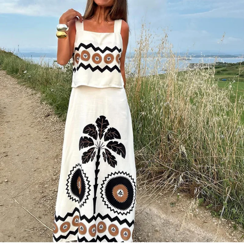 Women's Two-piece Sexy Backless Bodice MIDI Summer Streetwear