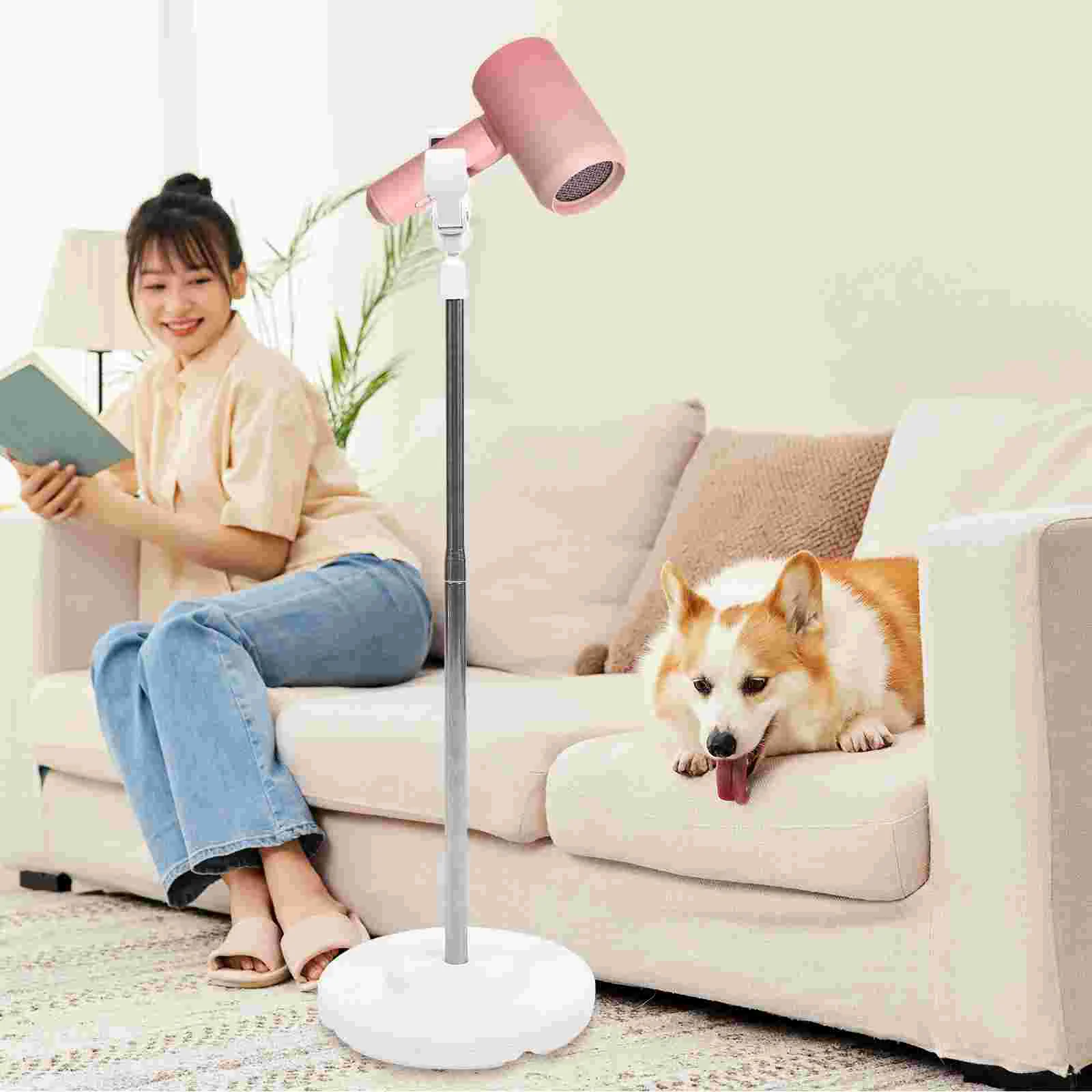 1 PCS Grooming Tool Stand Hair Dryer Rack for Dog Cat Sturdy Floor Stand Detachable Design Hands Free Blower Fixator Pet