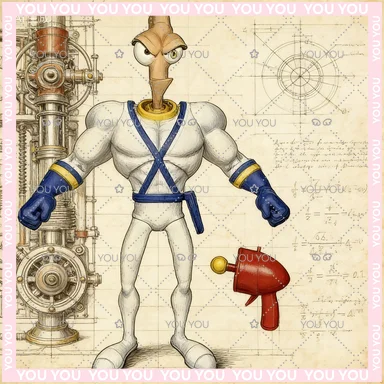 

In Stock Premium DNA Earthworm JIM BOB and #4 PSY-CROW Action Model Toy PROFESSOR MONKEY-FOR-HEAD PDNA Green JIM