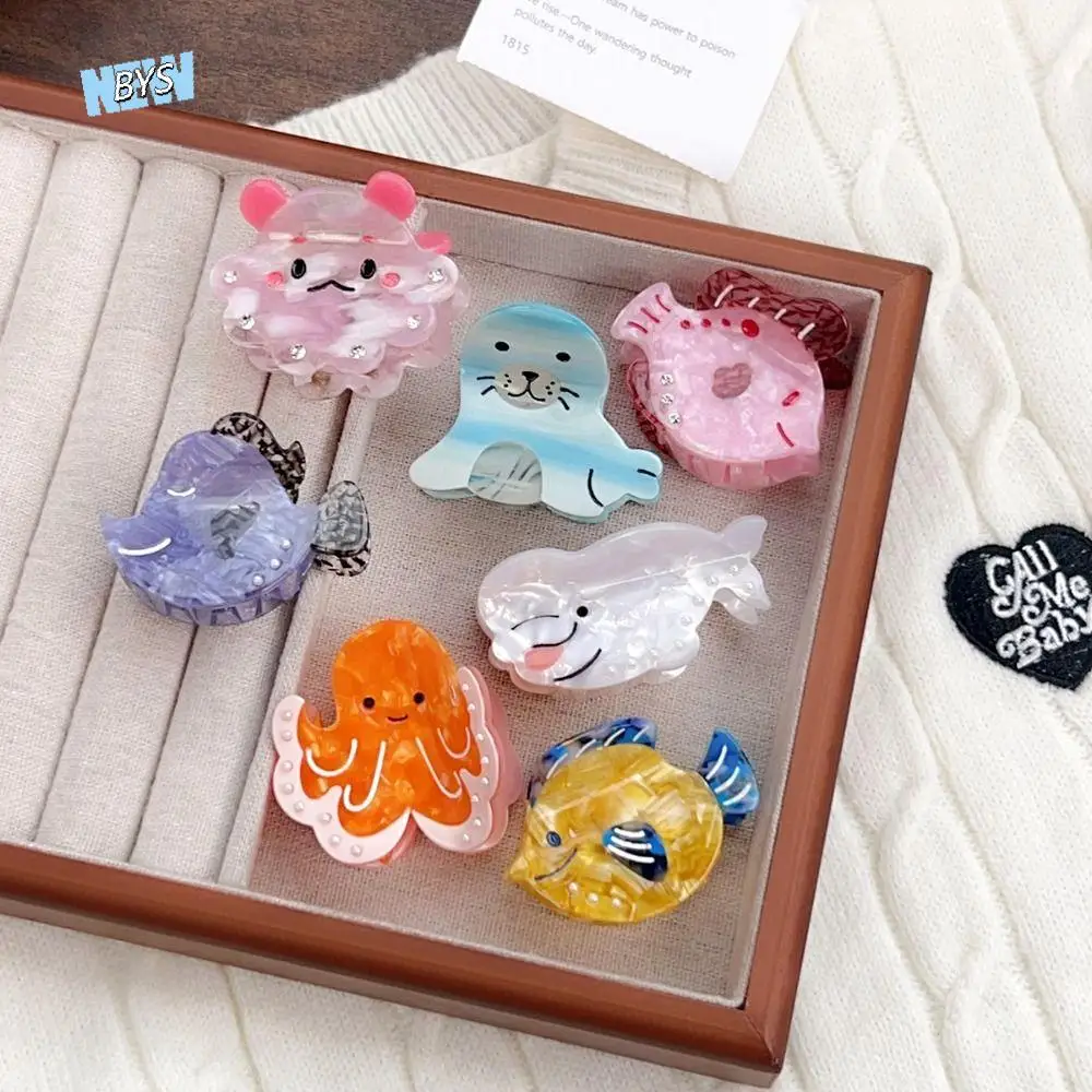 Fashion Korean Style Ocean Animal Hair Clip Cute Octopus Sea Creature Hair Claw Acetic Acid Funny Grab Clip Female