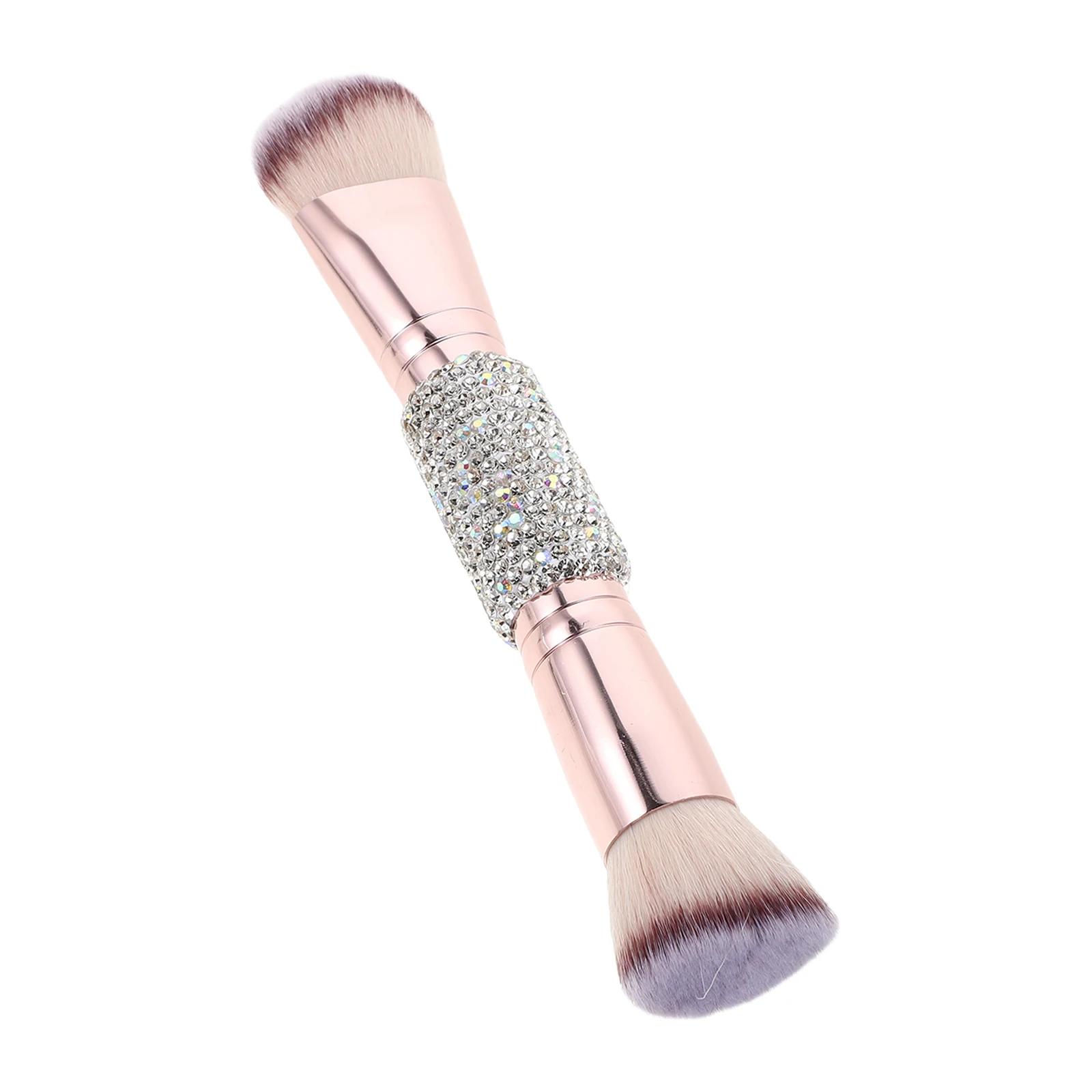 

Dual-Ended Foundation For Powder Makeup Rhinestone Handle Soft Bristles Portable Tool For Women Girls