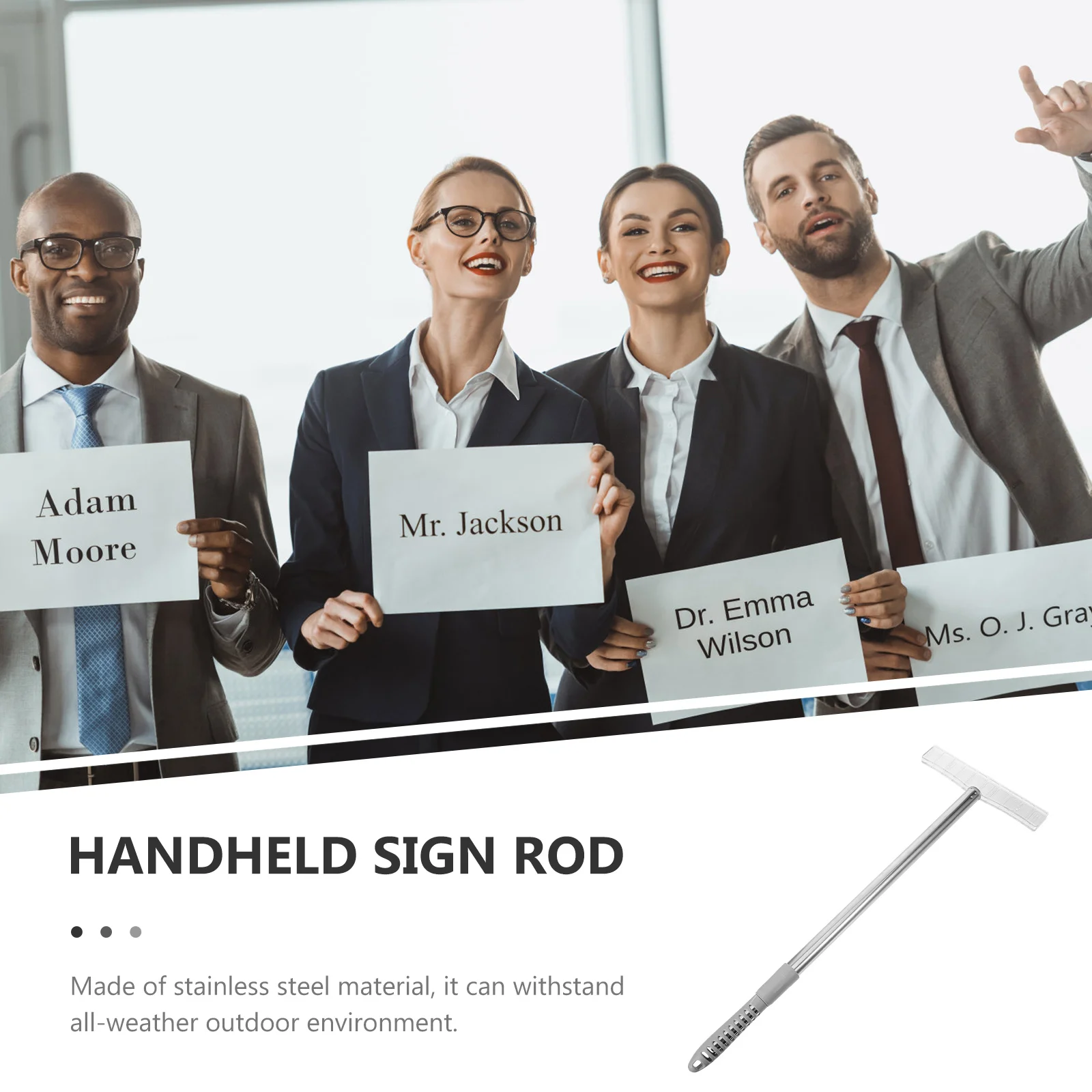 

Handheld Sign Display Rod Weather-Resistant Plastic and Metal Construction for Outdoor Parade Tour Guide Signboard Holder