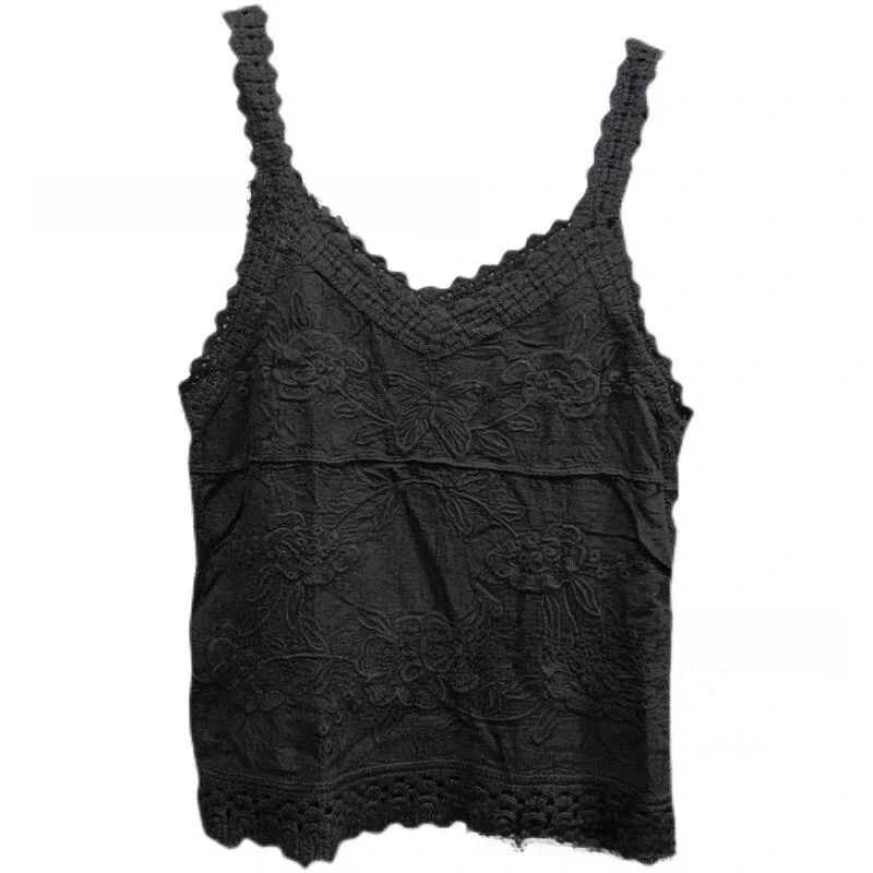 الدانتيل للذوبان في الماء المرأة تحت irt Csole Csole الصيف عادية فضفاضة تناسب قطنية عالية الجودة دون Sves المطرزة لون نقي #5