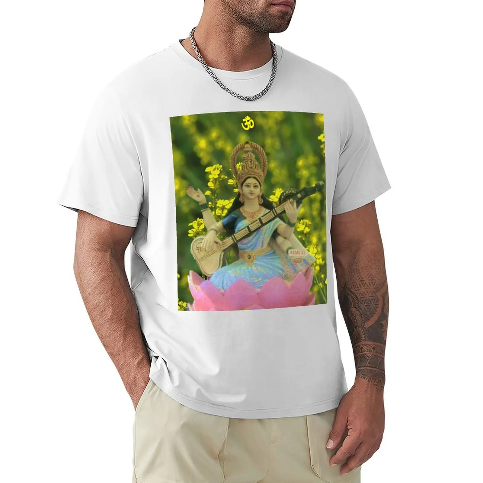 Vasant panchami/Goddess Saraswati/Spring festival T-Shirt oversizeds sublime Blouse anime clothes mens t shirt